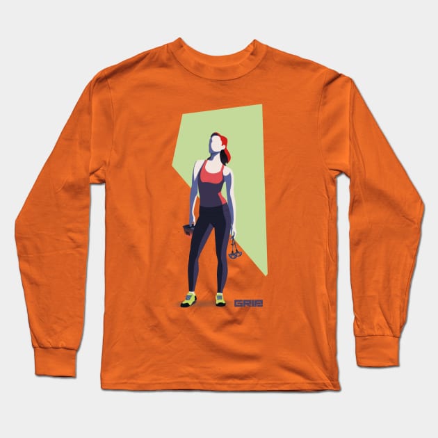 Climbing girl II Long Sleeve T-Shirt by gripclimbing